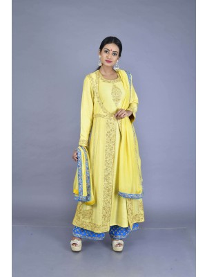 Yellow Muga Silk Kurta 