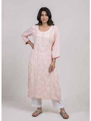 Pink Cotton Silk Kurta