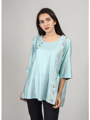 Aqua Green Cotton Top