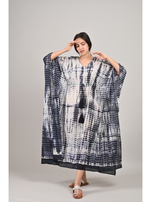 Dark Blue Shibori Kaftan