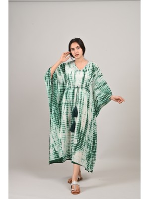 Green Shibori Kaftan